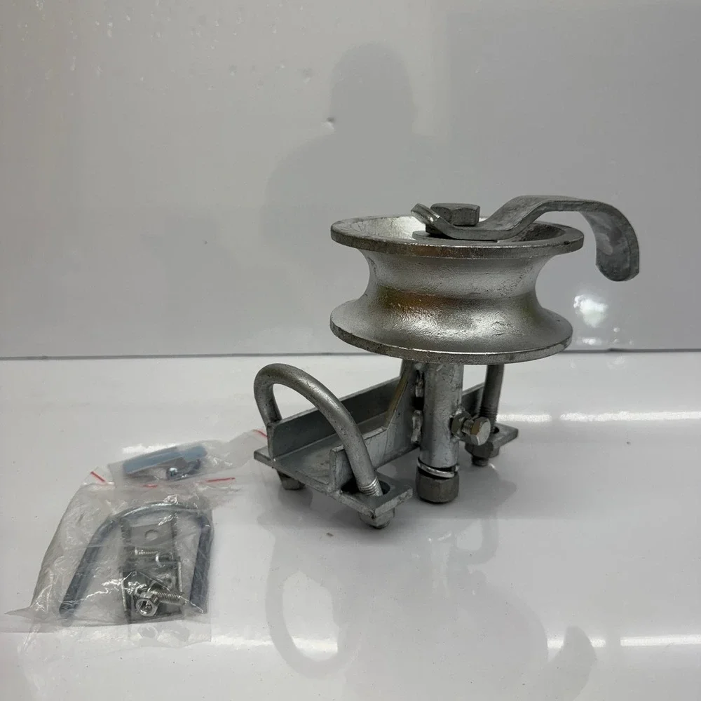 Cable Sheave Pulley Hook Clamp Mount Bracket With Metal Hardware Open Box